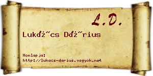 Lukács Dárius névjegykártya